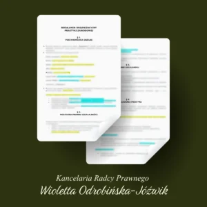 wzór - regulamin organizacyjny praktyki zawodowej
